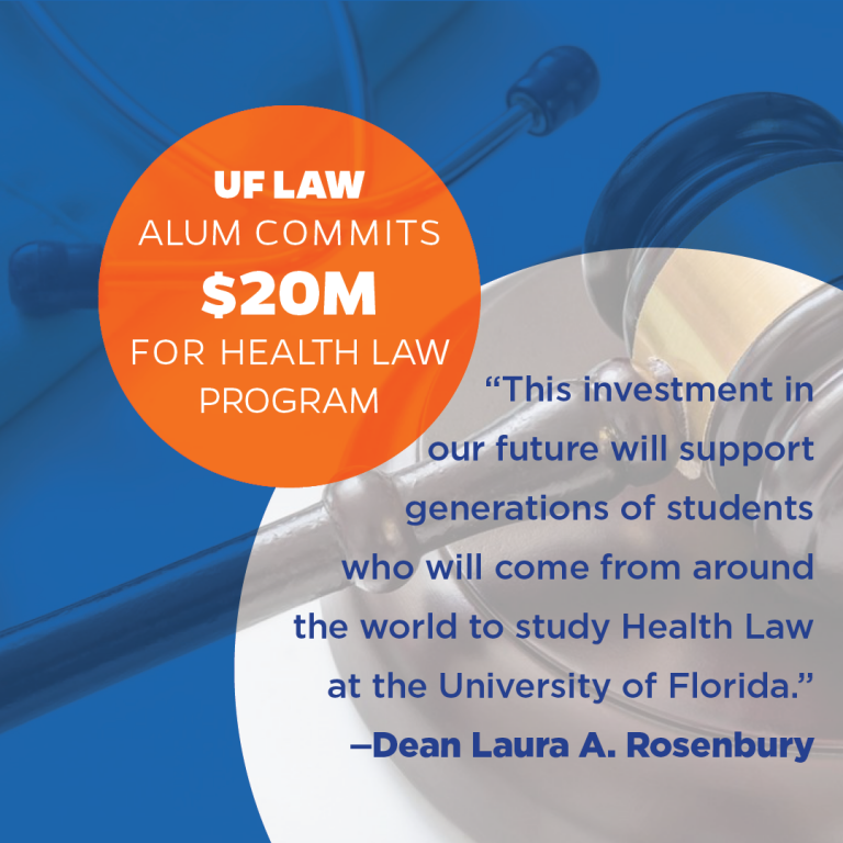 UF Law Receives RecordBreaking 20 Million Commitment for Health Law