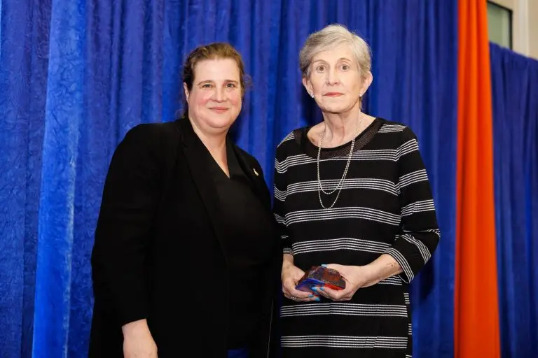 UF Law Dean Merritt McAlister, and Ellen Bellet Gelberg (JD 76, LLMT 77) at the 2025 Past, Present, and Future Ceremony
