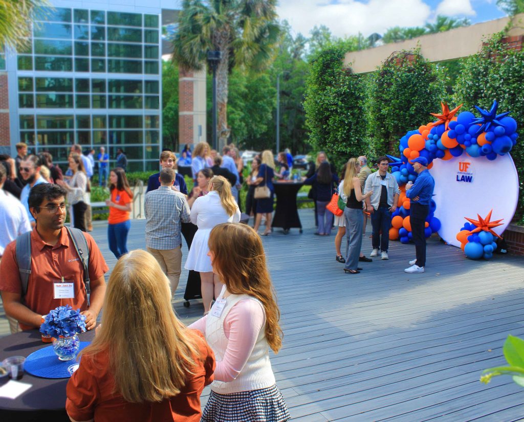 Attendees at the event reception