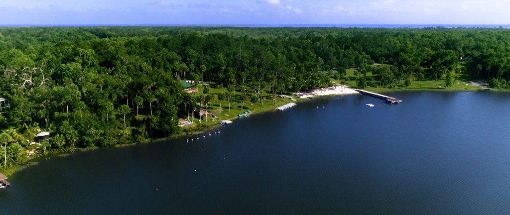 Drone shot of Lake Wauburg