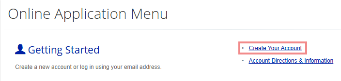 Create your account link