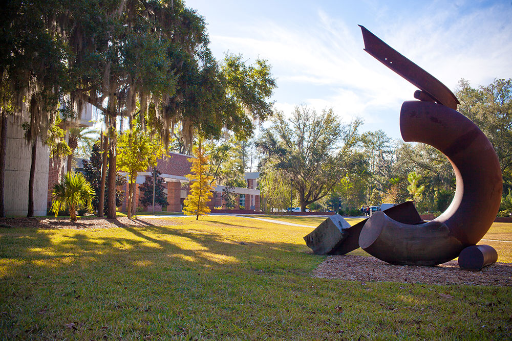 Art installation on campus grounds