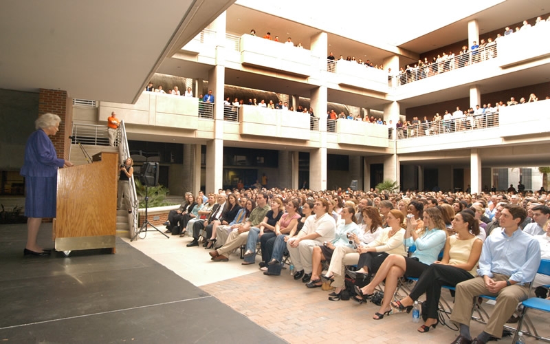 U.S. Supreme Court Justice Sandra Day O'Connor speaks on UF Law campus