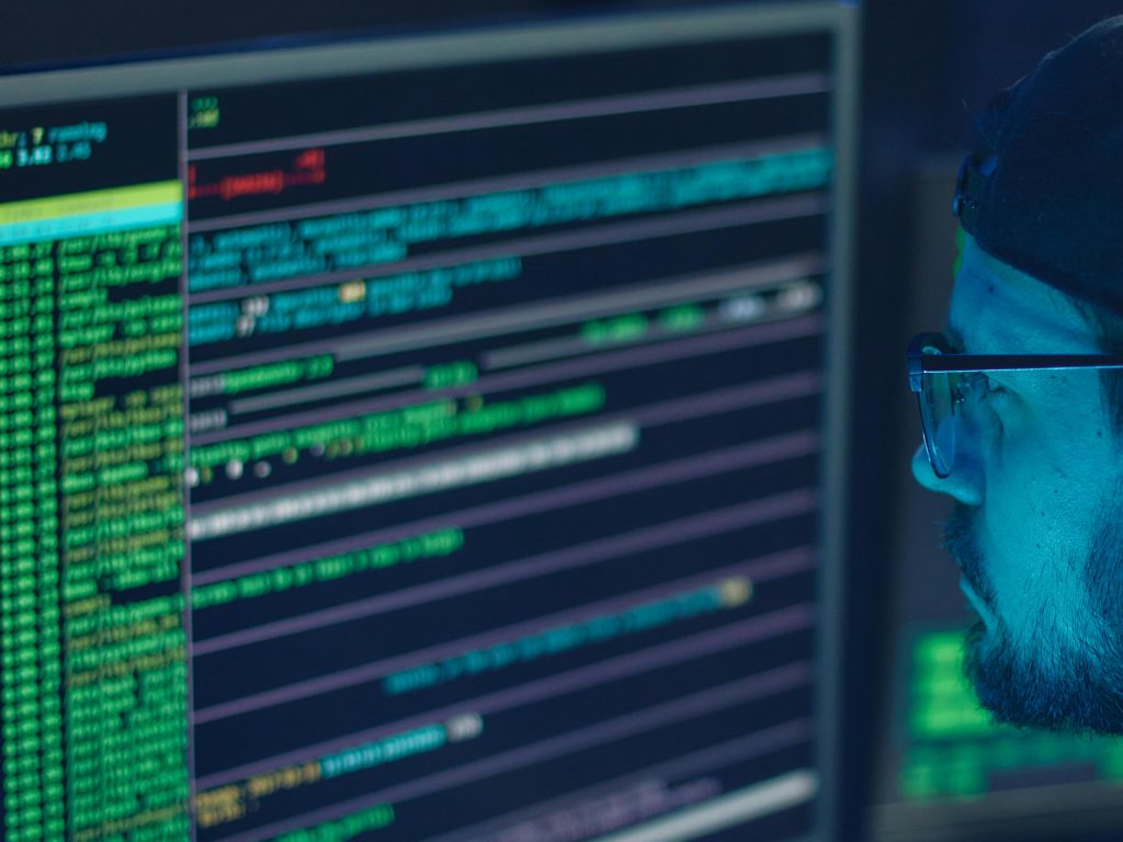 Man at computer console