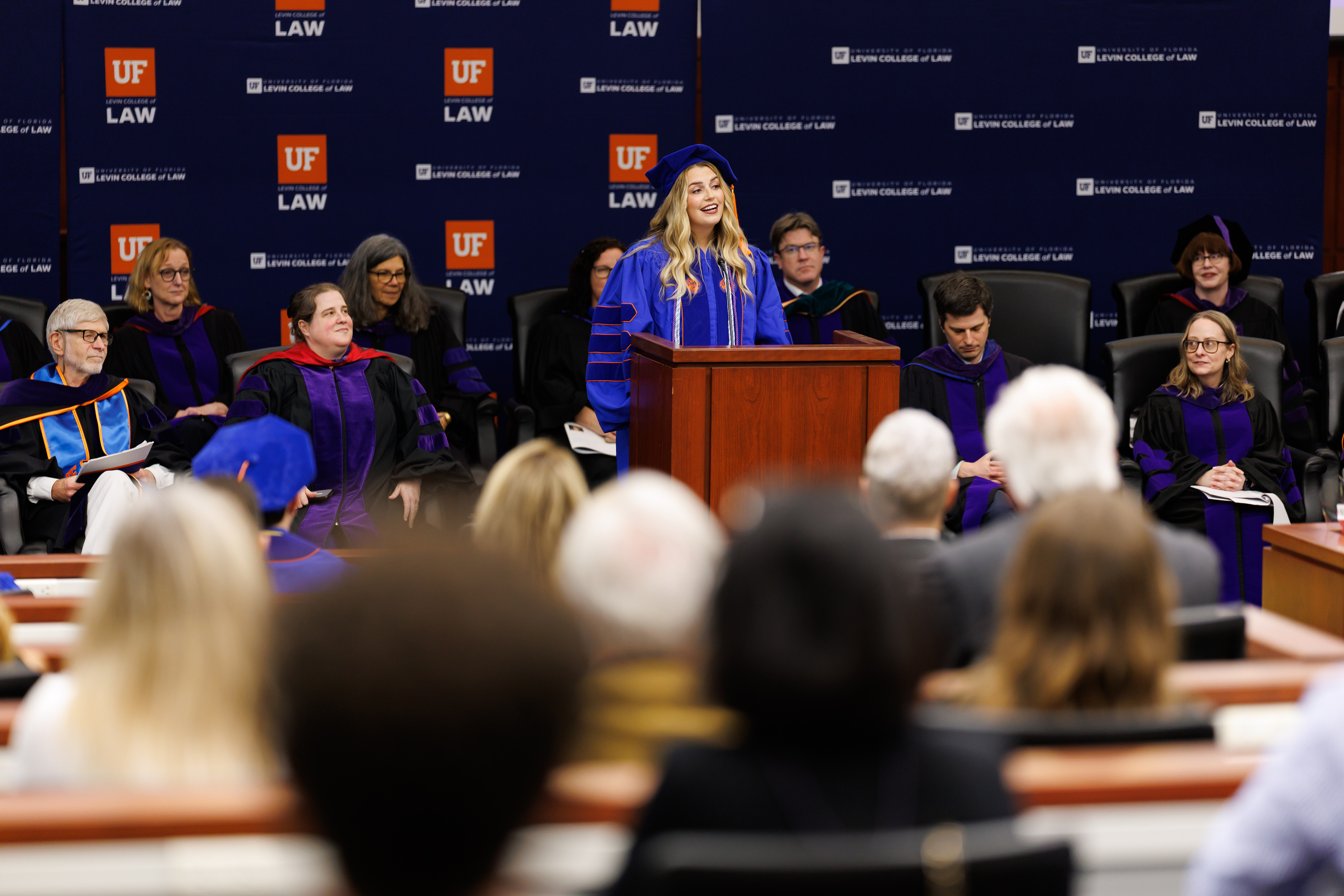Image from the Class of 2025 Fall Commencement Ceremony on Thursday, December 18, 2025 at the Levin College of Law at the University of Florida in Gainesville, FL. Photo by Matt Pendleton Photography for UF College of Law.