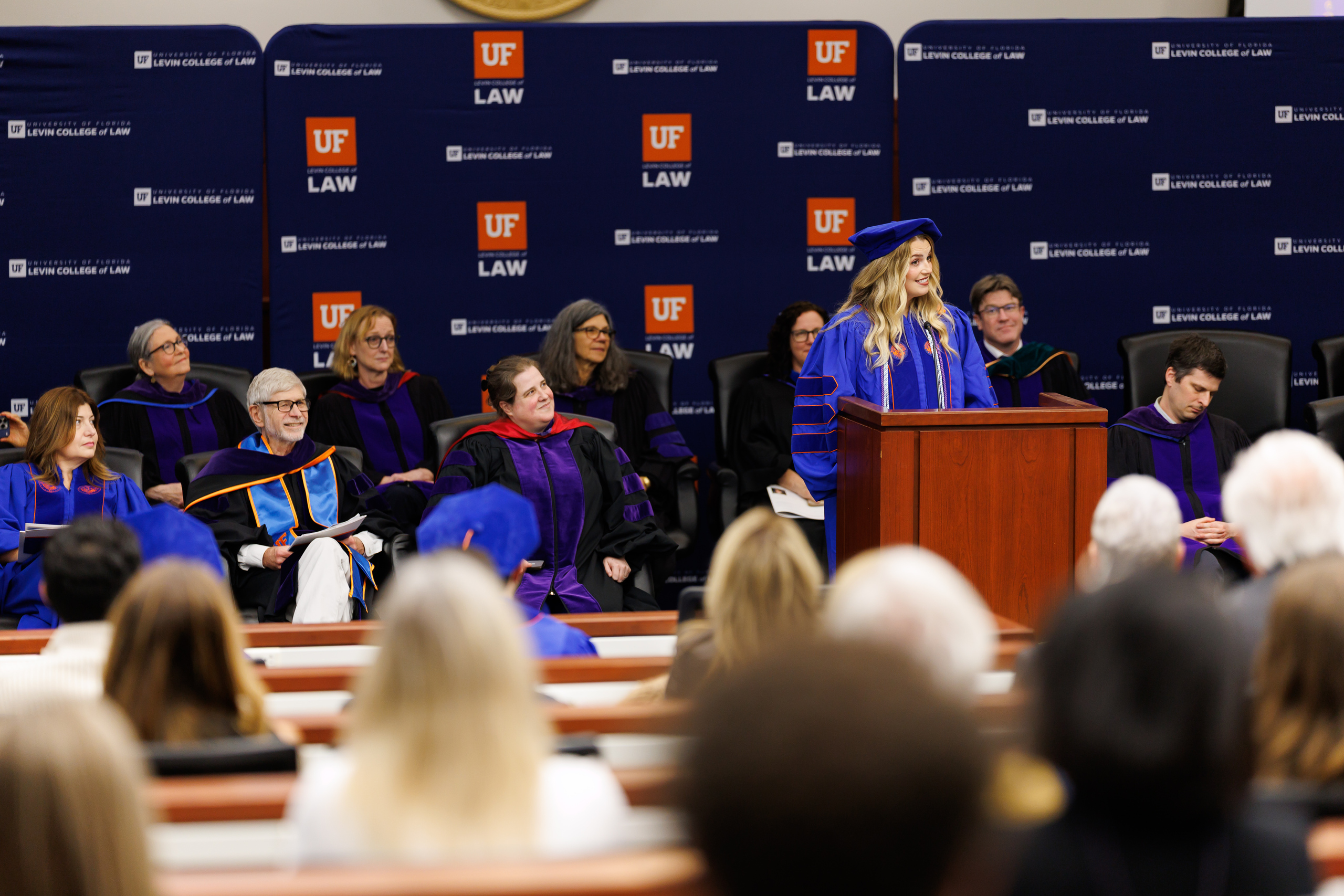Image from the Class of 2025 Fall Commencement Ceremony on Thursday, December 18, 2025 at the Levin College of Law at the University of Florida in Gainesville, FL. Photo by Matt Pendleton Photography for UF College of Law.