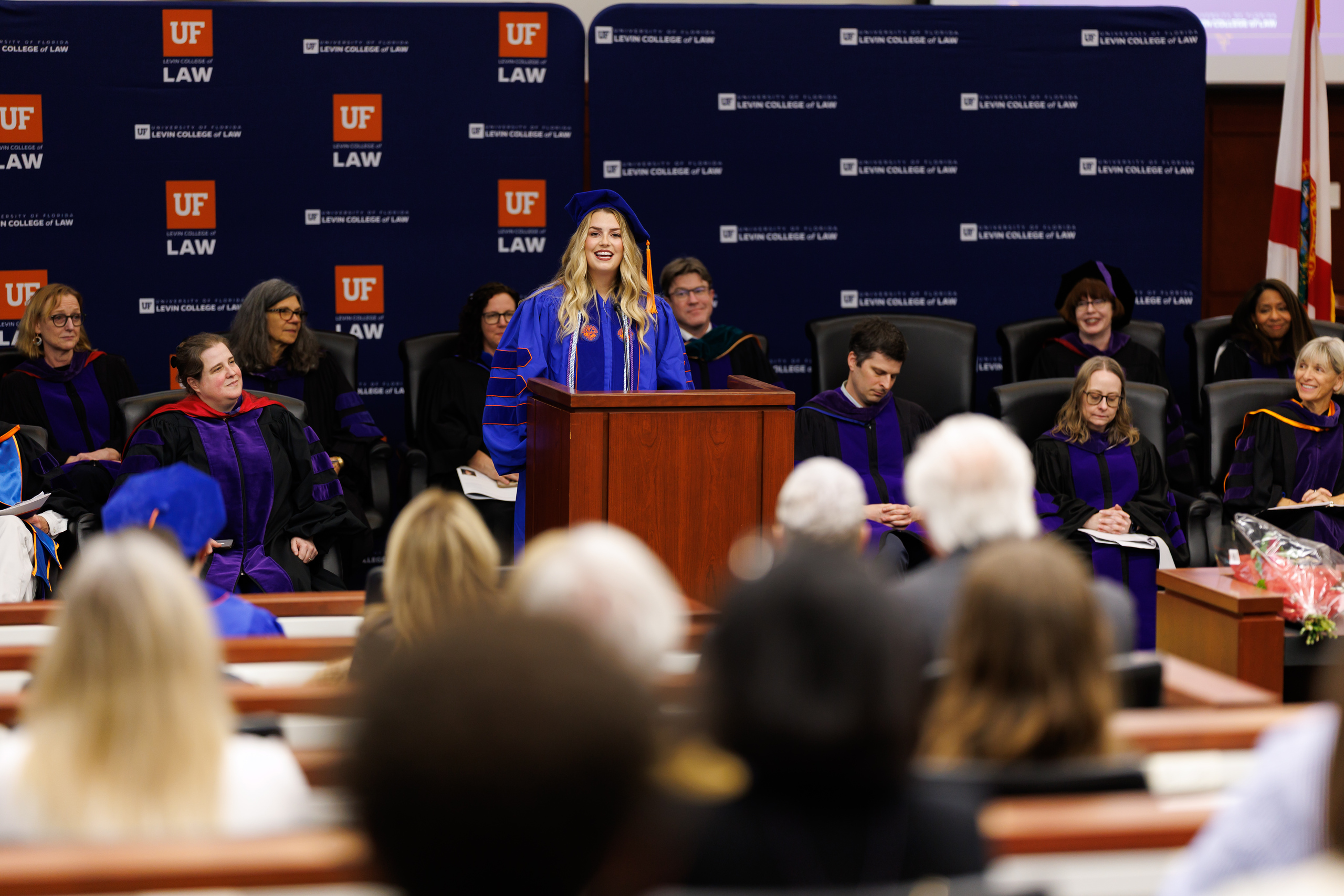 Image from the Class of 2025 Fall Commencement Ceremony on Thursday, December 18, 2025 at the Levin College of Law at the University of Florida in Gainesville, FL. Photo by Matt Pendleton Photography for UF College of Law.
