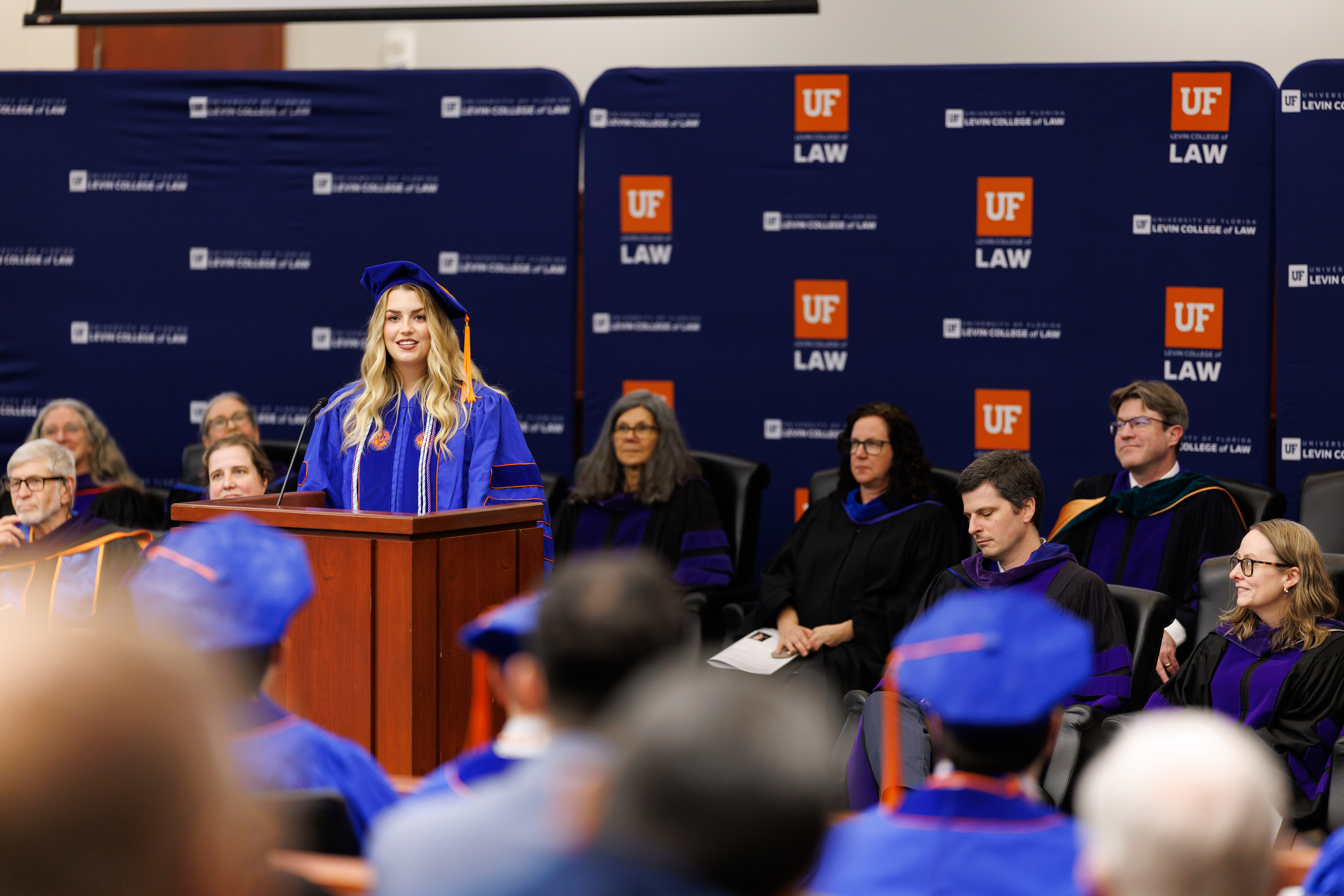 Image from the Class of 2025 Fall Commencement Ceremony on Thursday, December 18, 2025 at the Levin College of Law at the University of Florida in Gainesville, FL. Photo by Matt Pendleton Photography for UF College of Law.