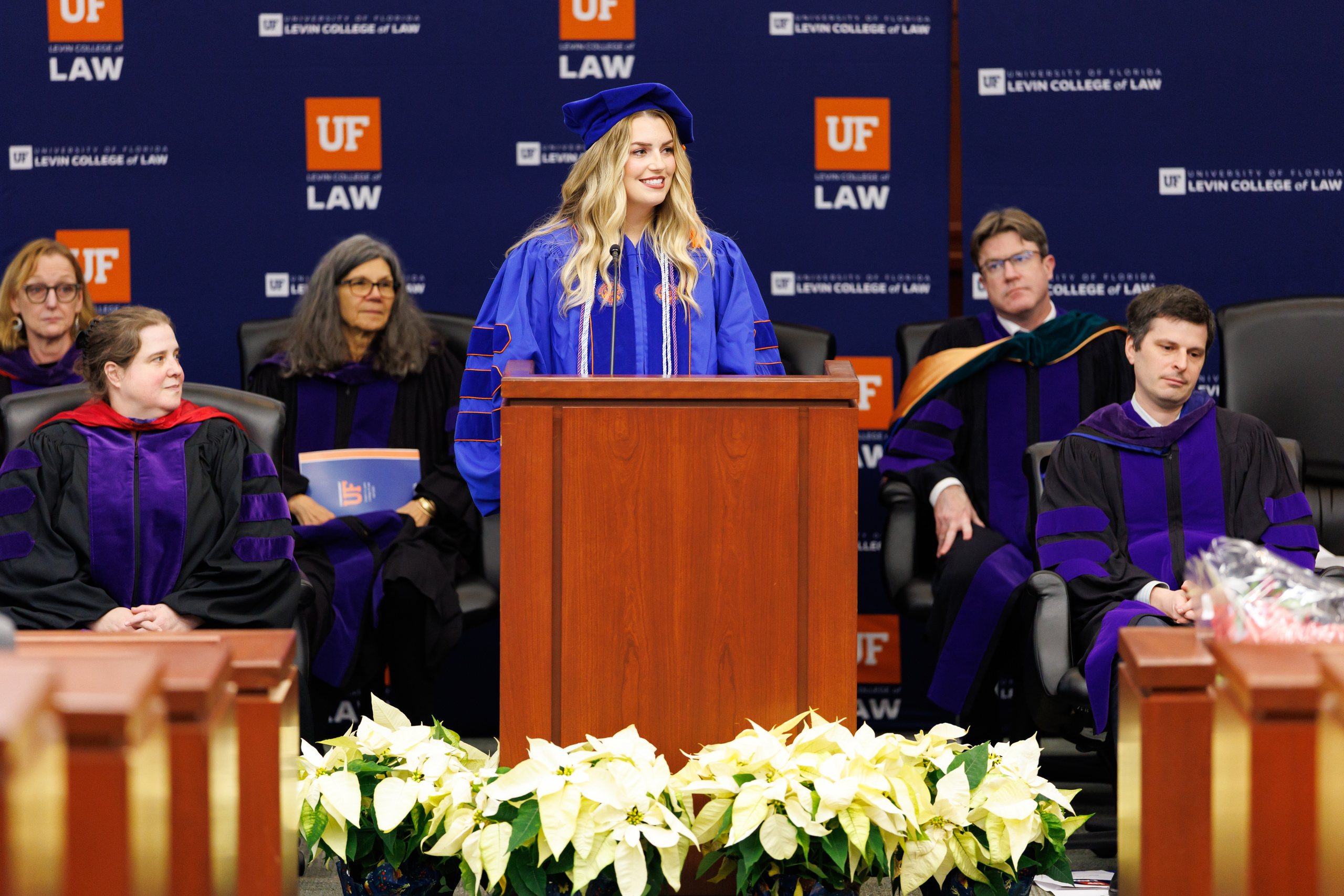 Image from the Class of 2025 Fall Commencement Ceremony on Thursday, December 18, 2025 at the Levin College of Law at the University of Florida in Gainesville, FL. Photo by Matt Pendleton Photography for UF College of Law.