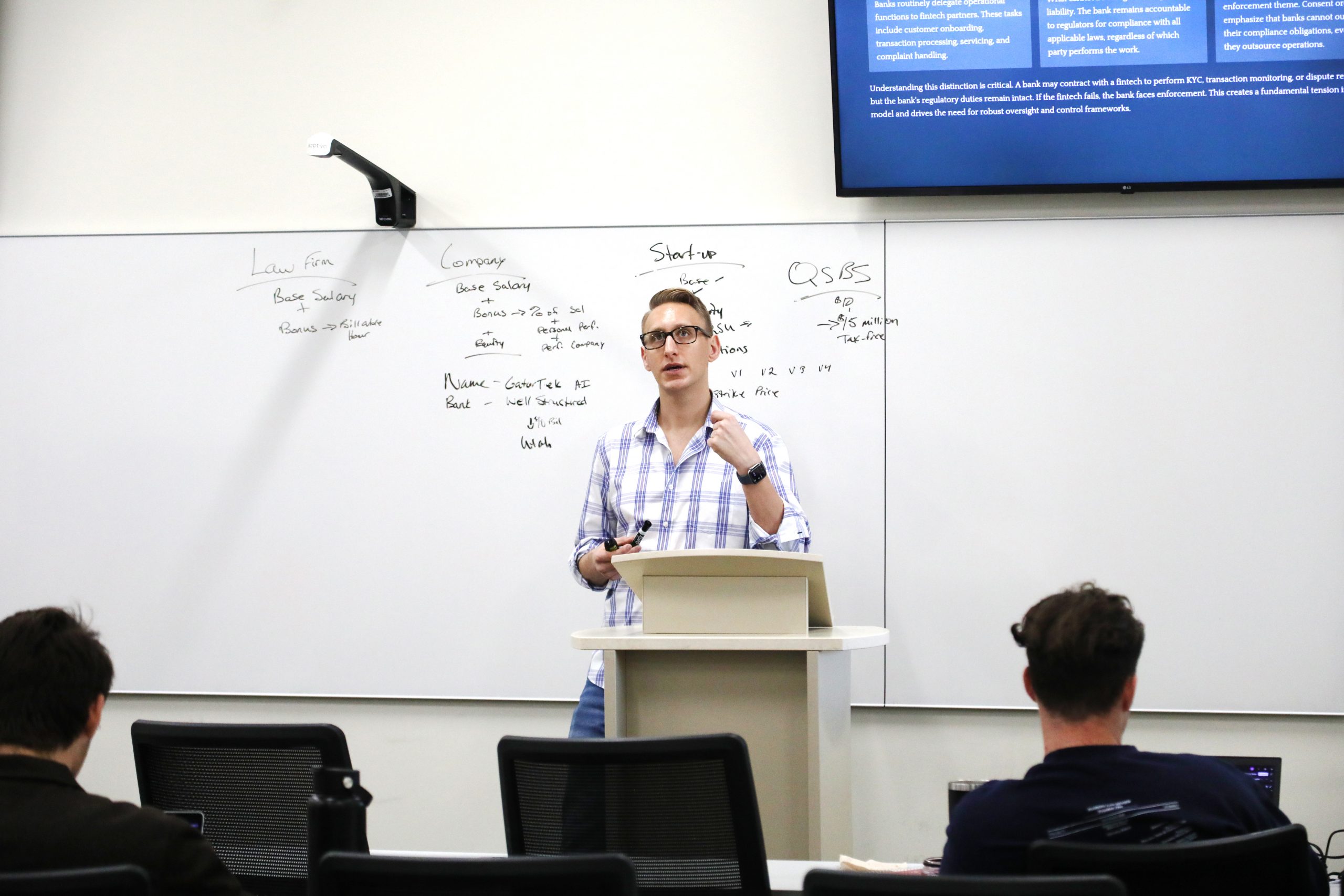 Austen Caraker teaches at UF Law's 2026 Compressed Course Week